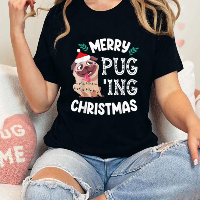 Cute Pug Dog Flowers Merry Pug Ing Christmas Xmas Noel Day Unisex T-Shirt Hoodie Sweatshirt